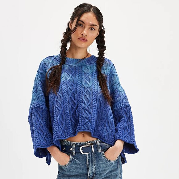 Free People Sweaters - Free People Washed Ashore Sweater | Bellweather Blue | Size S | Defeat Special